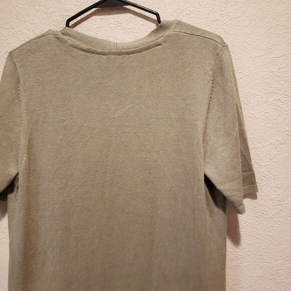 J. Jill Linen blend elbow sleeve sage green long cardigan size Medium - Picture 12 of 12